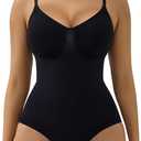 SHAPERX Women's Shapewear Bodysuit Tummy Control Body Shaper Seamless Sculpting Snatched Waist Body Suit,SZ5213-Black-2XL/3XL (One piece)
