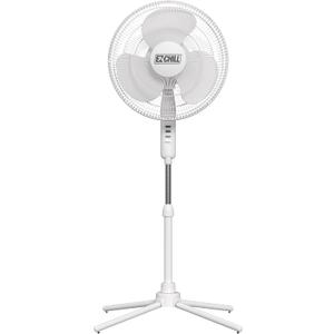 EZ-CHILL 16" Oscillating Pedestal Fan with Folding Base - White