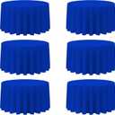 BRILLMAX 6 Pack Royal Blue Round Tablecloths 120 Inch - Circle Bulk Linen Polyester Fabric Washable Table Cloth Cover for Wedding Reception Banquet Birthday Party Buffet Restaurant