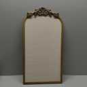 Wonderjune Vintage Framed PinBoard Linen Display Bulletin Board Large Cork Fabric Picture Photo Memo Pinboard Fancy Ornate Decorative Vision Board for Wall(Arch,13" X 25",Retro Golden)