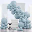 PartyWoo Dusty Blue Balloons 140pcs Different Sizes of 18 12 10 5 Inch Light Blue Aqua Boho Balloon Arch Kit Garland for Graduation Baby Shower Gender Reveal Birthday Party Decorations Blue-F28