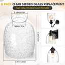 Gerrii 6 Pack Clear Seeded Glass Shade Replacement 1.65" Fitter, 5.47" x 4.76" Ceiling Light Bulb Cover Set Bubble Textured Chandeliers Ceiling Fans Dressing Table Lamps Kitchen Island Living Room