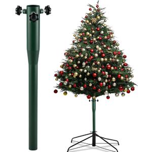 14.8" Christmas Tree Height Extender & 3 Fixing Screws,Fits 0.5-0.9" Poles for 3-6ft Artificial Trees,Christmas Tree Upright Extension Stand,Heavy Duty Metal Riser for Taller&Stable Holiday Trees