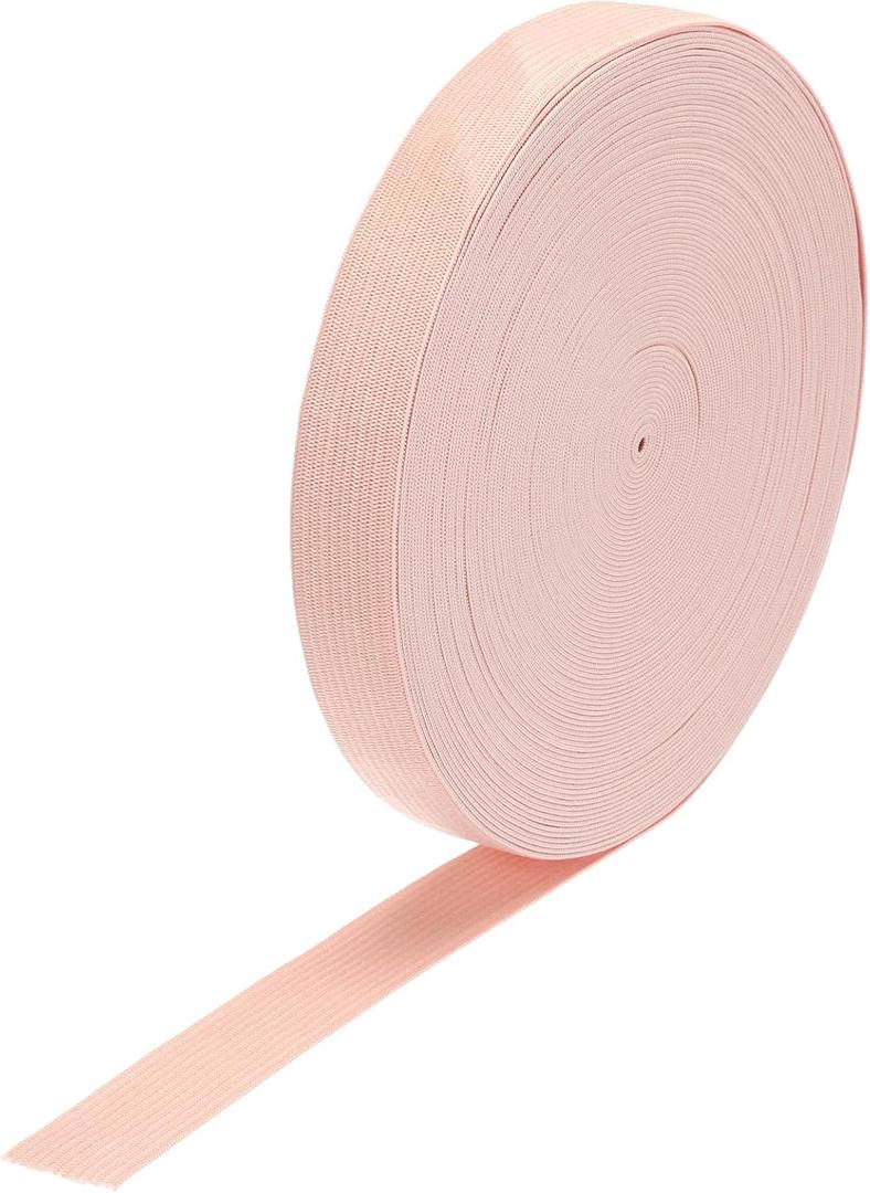 MECCANIXITY Elastic Bands for Sewing 0.8"(2cm) 20 Yard Light Apricot Knit Elastic Spool High Elasticity for Wigs, Waistband, Pants