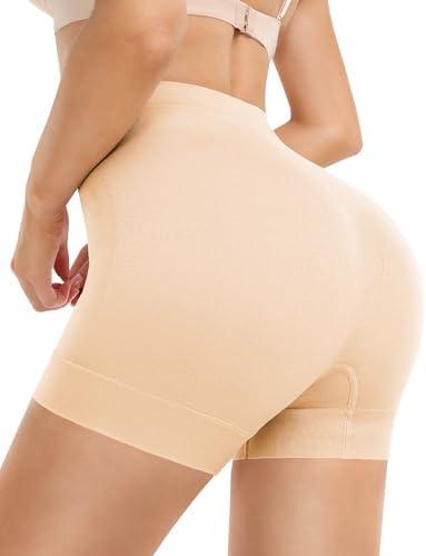 Yeblues Tummy Control Shapewear Shorts Slimming Boyshorts Women Underwear for Under Dresses Body Shaper Slips Girdles Nude M, Pack Of 2