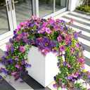 Fanfantoey Artificial Flowers for Outdoors Fake Hanging Decoration, Realistic Plants, UV & Fading Resistant Silk Flower for Spring Porch Patio Balcony Planter Yard (3, Purple Fuchsia)