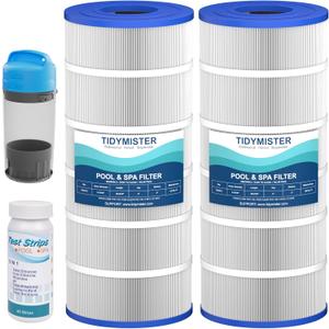 TidyMister Advanced Pool Filter Cartridge TM-8413 Compatible with PWWPC125B, PXC-125, Posi-Clear PXC-150, C-8413, Waterway Proclear 125,FC-2575,L x OD:28-3/16 x 8 15/16",125 Sq. Ft,2 Pack