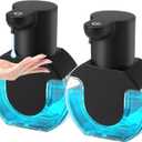 2 Pack Automatic Soap Dispenser Touchless,14.2oz/420ML Auto Liquid Soap Dispenser,Rechargeabled Wall Mounted Smart Pump for Bathroom Kitchen (Black)