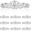 10 Pcs Crystal Tiara Crowns for Women, Tiara Crown Crystal Princess Tiaras Rhinestone Queen Headband Hair Accessories Gifts for Women Girls Teens Brides Bridal Wedding Prom Birthday Party