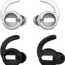 Anti-Slip Earhooks Soft Silicone Skin Compatible with Apple Headphone 2 & 1 Lightweight Sound Quality Enhancement for Headphones Outdoor Activities in-Ear EarHook 2 Pairs White & Black