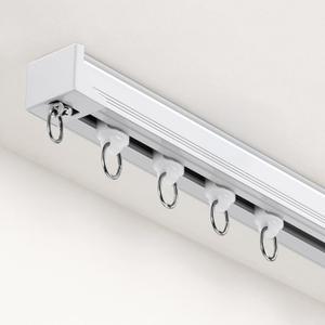 Ceiling Curtain Track, 6-9 Ft Heavy Duty Wall Mount Rail, White