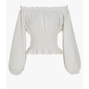 Womens Renaissance Blouse Peasant Off Shoulder Tops Pirate Long Sleeve Peasant Blouse Small