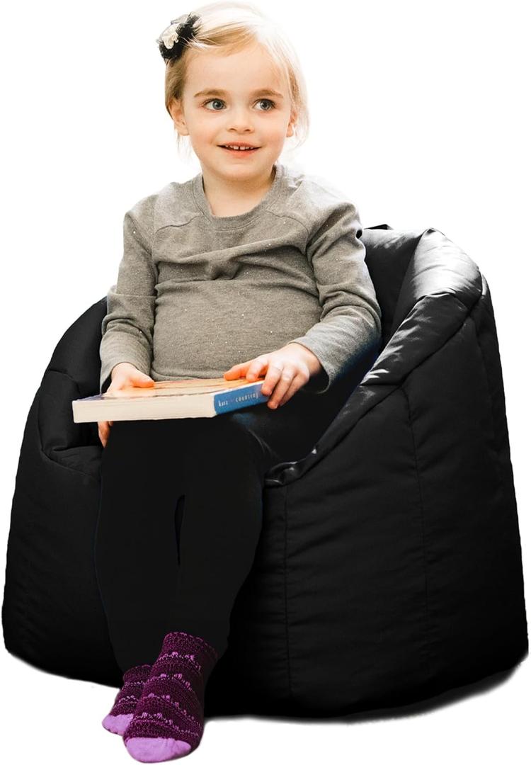 Big Joe Milano Kid's Smartmax Black Beanbag Chair
Polystyrene Bean Filled, Refillable, Nylon Polyester, Safe for Kids Ages 3 and Up, Supports Up to 150 lbs