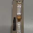 V-MORO Resin Band Compatible with Apple Watch Series 7/8/9/10/11 41/40/38/42mm, Women Fashion Strap for iWatch Series 6/5/4/3/2/1/SE, Lightweight Bracelet Wristband Replacement, Ivory White-Rose Gold