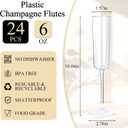 Ciaell 24 Pack Plastic Champagne Flutes - Clear 6 Oz Disposable Champagne Glasses - Square Plastic Toasting Glasses for Party Birthday Anniversary Wedding