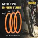 2-Pack 26/27.5/29 Inch TPU Inner Tube: Lightweight MTB Bicycle Tube with 48mm Presta Valves (Include 4PCS Bike Tube Patch Repair Kit)