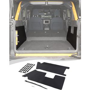 Hoolcar Cargo Sidewall Protector Trunk Sidewall Protector Mats Compatible with Ford Bronco 2021-2023, Interior Accessories, 4-Door, Black Cover Set PU Leather