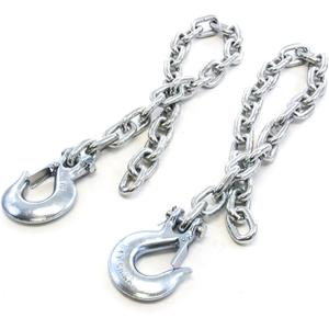 Red Hound Auto 3/8 Inches x 35 Inches Safety Chain for Towing with Slip Hook 17,000 LB Trailer Tow Pair