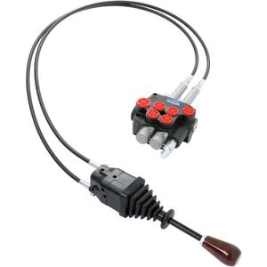 2 Spool P80 Hydraulic Control Valve Remote Control Double Acting 1.5m Cable Joystick for Construction and Agricultural Equipment