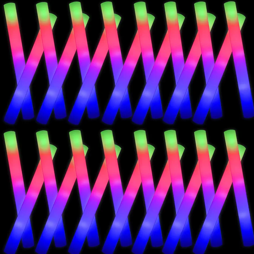 Taotuo Glow Stick Bulk 108PCS Led Foam Glow Sticks,Glow in The Dark Party Supplies with 3 Flashing Modes,Light up Foam Sticks for Wedding,Halloween, Christmas, Concerts, Birthday
