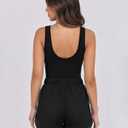 Chunpin Women's Rompers 2026 Athletic Jumpsuits Square Neck Sleeveless Shorts Romper with Pockets One Piece Outfits Summer (Black, XS)