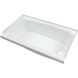 Lippert Replacement 24" x 46" White Bathtub with Right Drain, Scratch-Resistant ABS Acrylic for RVs, Travel Trailers, 5th Wheels, Motorhomes - W2446RHSPK