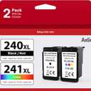 PG-240XL/CL-241XL Remanufactured Ink Cartridges Replacement for Canon 240 241, 240XL 241XL Combo Pack Use to Canon MG3620 TS5120 MG3520 MG2120 MX452 MX512 MX532 Printer (2 Pack)