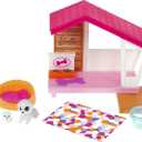 Barbie Mini Playset with 2 Pet Puppies, Doghouse and Pet Accessories, Gift for 3 to 7 Year Olds