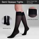 Yilanmy 3 Pairs Sheer Compression Socks for Women 8-10 mmHg Knee High Stockings Support Work Office Travel Daily Wear (S)