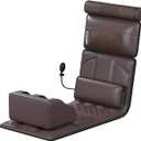 Heated Massage Mat with 20 Neck Shiatsu Kneading Massage Heads, Heating Pad Full Body Massage Mattress Massager Mat Cushion for Relieving Back Lumbar Leg Pain (Brown Leather)