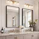 Kosmonia 32x24 Bathroom Vanity Mirror for Wall, Aluminum Framed, Farmhouse Rectangle, Anti-Rust, HD Reflection Anti-Desilvering, Distortion Free, Tempered and Shatter-Proof Wall Mounted Mirror, Black