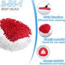 2 Pack Spin Mop Replacement Head for O Cedar EasyWring 1 Tank,Chenille Mop Replace Refill with 30-58 in Handle and 1 Base,Multi-Surface Cleaning for Floors,Cars,RVs