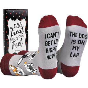 Cavertin Women's Novelty Socks with Gift Box Cat Lover Dog Mom Book Lover Cat Mom Llama Unicorn Sloth Corgi, 4 pack