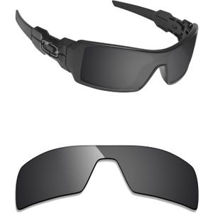 Alphax Polarized Replacement Lenses for Oakley Oil Rig Sunglasse - Options (Stealth Black)
