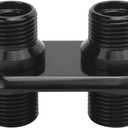 Qiilu A/C Bulkhead, A/C Bulkhead, Car 2 Port Air Conditioning Bulkhead, Universal Heater Bulkhead Interface Modification Ac Hose Port(Black)