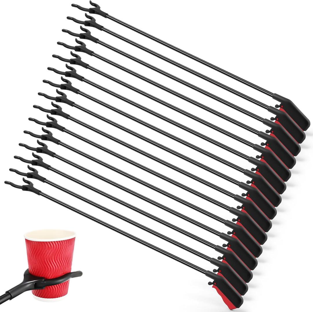 Norme 30 Pcs Grabber Reacher Tool Bulk, 31.5" Long Handle Trash Picker for Elderly Assist, Lightweight Handy Aid Nonslip Claw Grabber for Arm Extension 360 Rotating Pickup Stick Outdoor Cleanup Tool