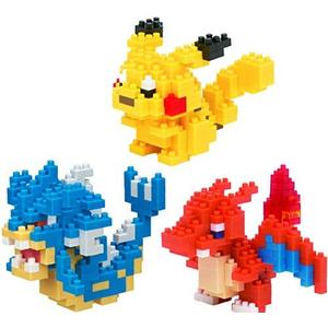 1 Pcs Nanoblock Bundle - Gyarados, Charizard and Pikachu - Adjustable Pokemon Characters (Japan Import)