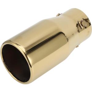 1 Pc Exhaust Tip 1.8" - 3.0" Inlet 3.9" Outlet 7.3" Length Tailpipe Universal Car Bolt on Stainless Steel Gold Tone Rear