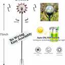 Solar Wind Spinner Multi-Color LED Lighting by Solar Powered Glass Ball with Kinetic Wind Aculptures Dual Direction Decorative Lawn Ornament Wind Mill
