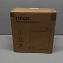 TIPGO Slim Bathroom Trash Can with Lid Soft Close, 6 Liter / 1.6 Gallon Stainless Steel Garbage with Removable Inner Bucket, Small Trash Bins for Bedroom, Office (Cream)