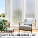 Haton Reeded Glass Window Privacy Film, Static Cling Non-Adhesive Frosted Film, UV Blocking Heat Control Removable Window Sticker for Bathroom Door Home Office, 35.4" x 78.7"