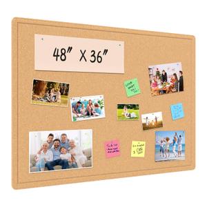 Samstar Large Bulletin Board - 48 x 36 Inches, Decorative Felt Pin Board for Wall - 4' x 3' Cork Board Alternative for Wall, Vision Board Photo Display Board Includes 30 Push Pins - Ginger Yellow