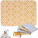 KOOLTAIL Washable Pee Pads for Dogs, 4 Packs Super Absorbent Leakproof & Non-Slip Dog Pee Pad Large, Reusable Puppy Training Pads Waterproof, Pet Mat Rug for Whelping,Floor,Crate Cats Animals, 24"x36"
