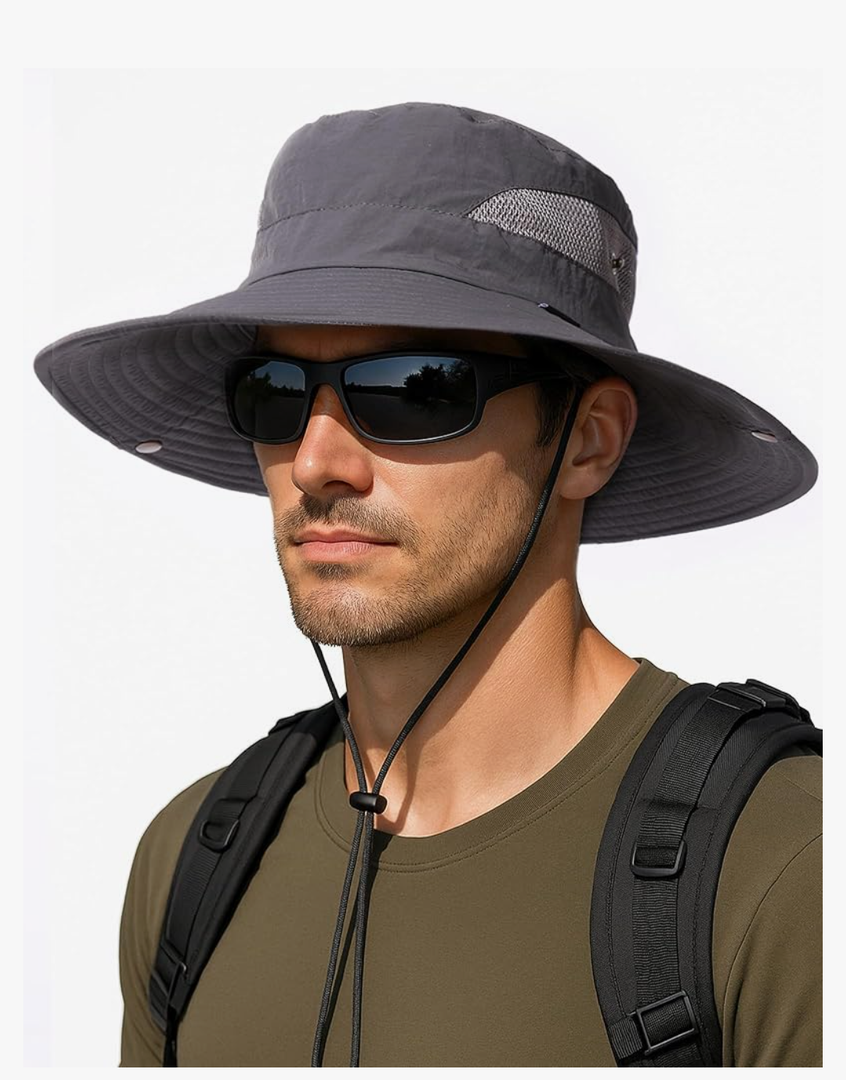 Pack Of 2, FURTALK Men's Bucket Sun Hat UPF 80+ Wide Brim Hiking Fishing Beach Outdoor Hats 
