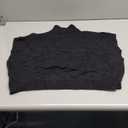 Verdusa Women's Mock High Neck Short Sleeve Solid Knit Crop Top Sweater Pullovers (Medium, Black)