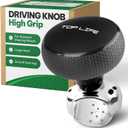 Steering Wheel Knob - Silicone Coated for Extra Grip - Compatible with Any Steering Wheels - Smooth Brodie Suicide Spinner for Car, Tractor, Mower, Boat (Black)