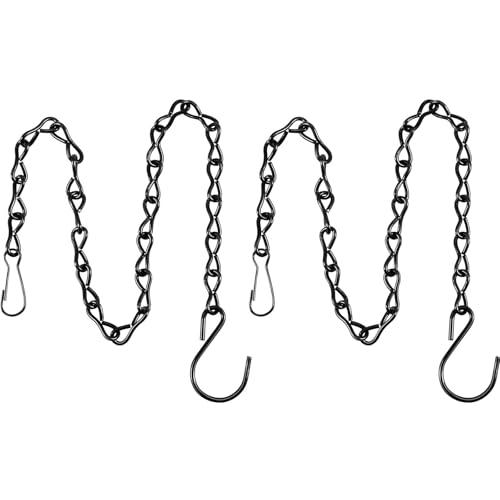 EBOOT 2 Pcs Hanging Chain for Bird Feeders, Planters, Lanterns and Ornaments (Black,19.7 Inch)