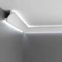 Pushglossy 8 Pcs 47.24"(Total 31.5 Ft) Ceiling Crown Molding with LED Duct Kit for Seamless Ambient Accent Lighting Waterproof Channel for Easy LED Trim Moulding Strip Installation(Arch)