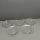 Set of 5 Round Clear Glass Plate, 8.78 Inch Serving Plate, Vintage Embossed Dinnerware for Salad, Fruits, Snacks|Dishwasher, Microwave Safe Plates