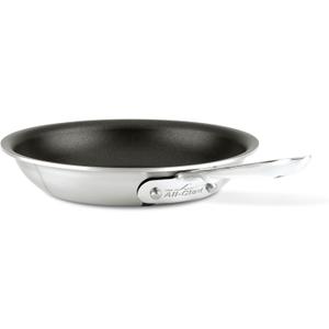 All-Clad D5 8 Inch Brushed Stainless Steel Pro Non Stick Frying pan, 5-Ply Stainless Steel Pan, Induction, Oven Broiler Safe 500F Skillet, Professional Cookware, Silver